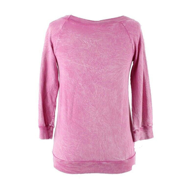 Splendid Sz 12 Girl Pink Fade Patch Pocket Banded Waist 100% Cotton Knit Top