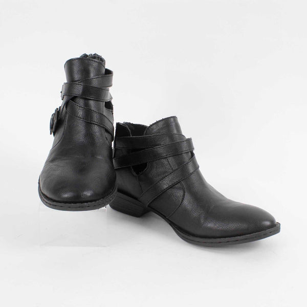 BOC  Sz 6.5M Black Strappy Man Made Upper Balance Man Made Materials Ankle Boot