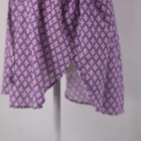 Xirena Dress Sz S Purple White Buttons Belted Collared 100% Cotton Dress