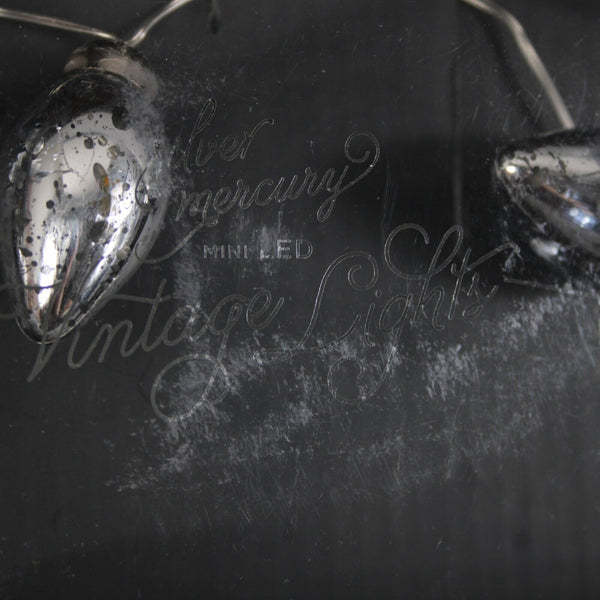 Pottery Barn Holiday Silver Mercury 15 Feet Mini Led Vintage Bulb Lights