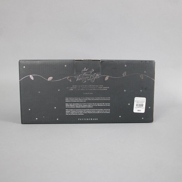 Pottery Barn Holiday Silver Mercury 15 Feet Mini Led Vintage Bulb Lights