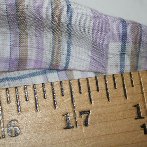 Wilkes Bashford A252 Stuart Sz No Size M? Lavender White Brown Cotton Poly Shirt