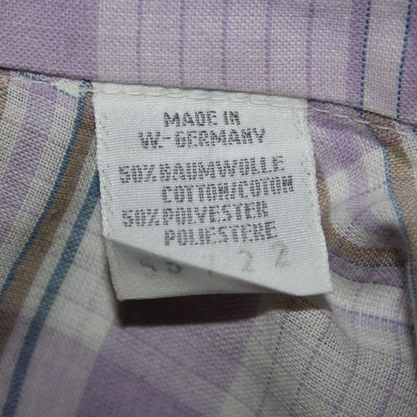Wilkes Bashford A252 Stuart Sz No Size M? Lavender White Brown Cotton Poly Shirt