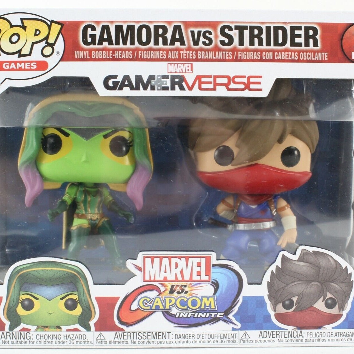 Funko POP Marvel VS Capcom Gamora VS Strider Vinyl Bobble Heads Collectible