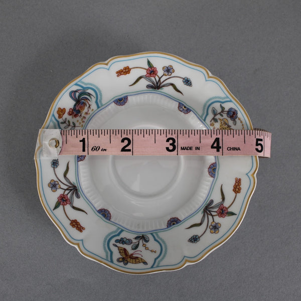 Haviland Teacup With Saucer Golden Luail White Multi Bird Teacup With Saucer