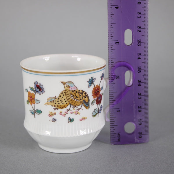 Haviland Teacup With Saucer Golden Luail White Multi Bird Teacup With Saucer