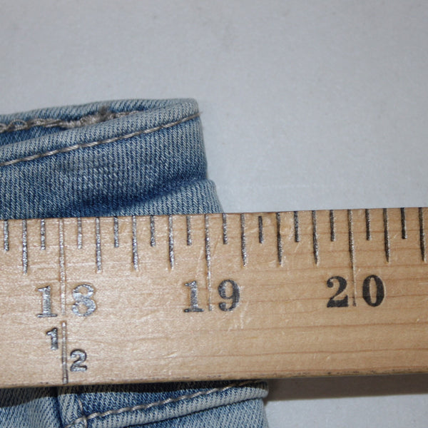 Joseph Ribkoff Jeans Sz 18 x 30 Lt Blue Denim Distress Embelsh Slim Cotton Jeans