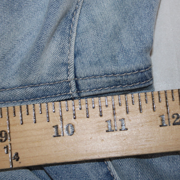 Joseph Ribkoff Jeans Sz 18 x 30 Lt Blue Denim Distress Embelsh Slim Cotton Jeans