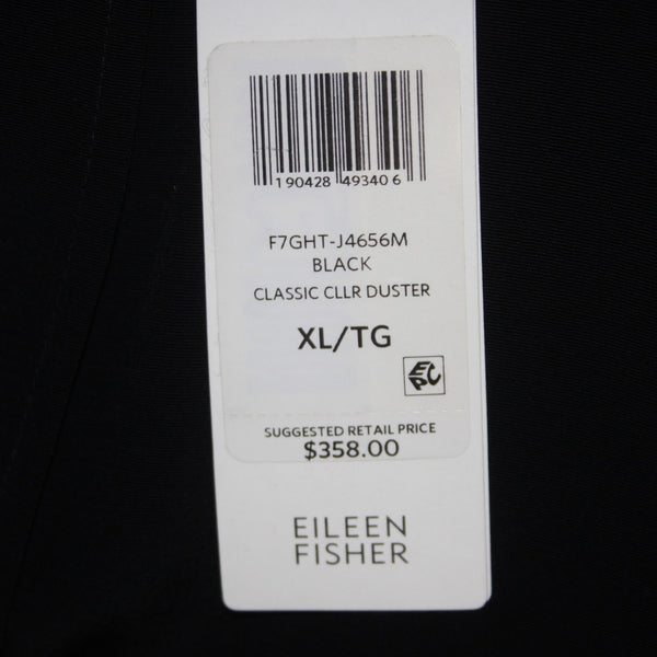 Eileen Fisher Wrap Sweater NEW $358 Sz XL Black Collared Tencel Lyocell Viscose