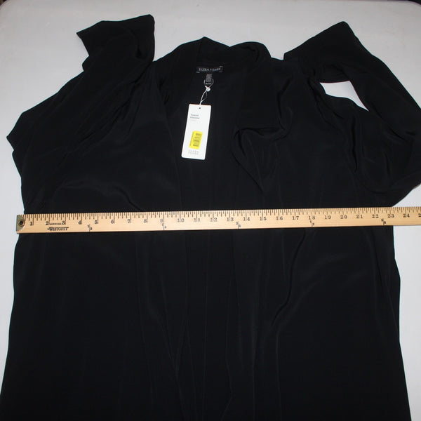 Eileen Fisher Wrap Sweater NEW $358 Sz XL Black Collared Tencel Lyocell Viscose