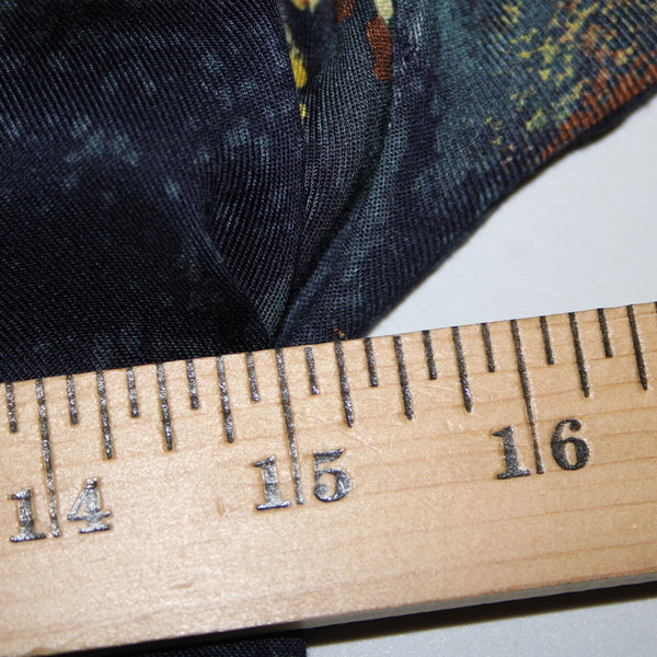 Chicos Sz S/M Navy Blue Yellow Multi Color Floral Tie 100% Rayon Robe Jacket