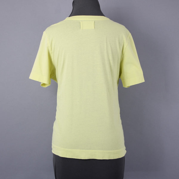 Sol Angeles Sz M Lemon Lime Yellow 'Take It Easy' 100% Cotton Tee Shirt Top