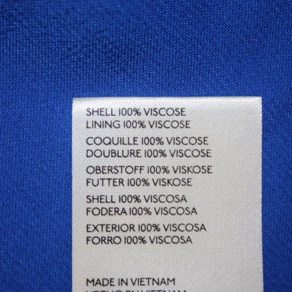 Maeve Dress Sz L Anthropology Royal Blue Open Back Collar 100% Viscose Dress