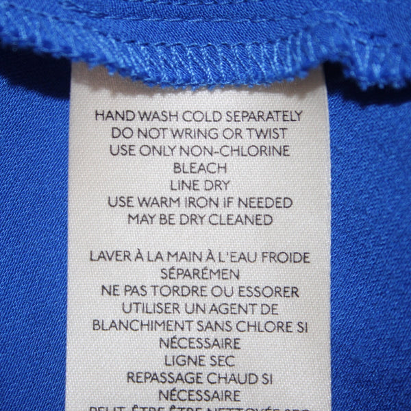 Maeve Dress Sz L Anthropology Royal Blue Open Back Collar 100% Viscose Dress