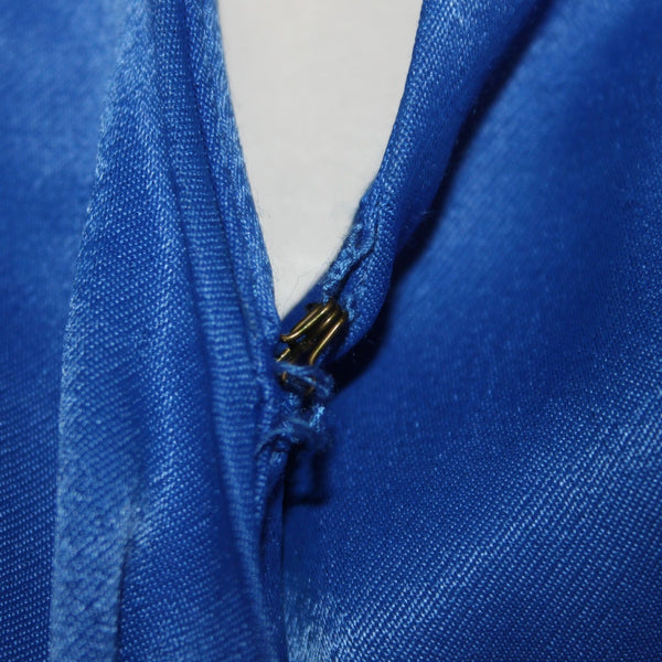 Maeve Dress Sz L Anthropology Royal Blue Open Back Collar 100% Viscose Dress