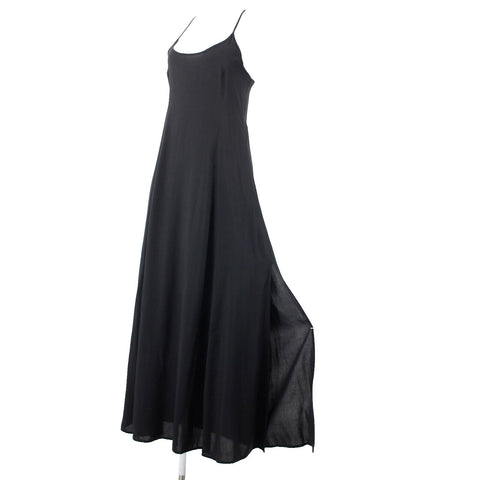 Tysa NEW Sz 0 Black Unlined Round Neck Criss Cross Open Back Cotton Boho Dress