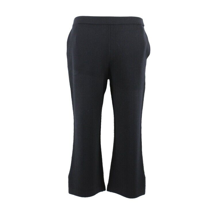 St John Collection Sz 8 x 21 Black Santana Wool Blend Pocket Slit Side Crop Pant