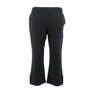 St John Collection Sz 8 x 21 Black Santana Wool Blend Pocket Slit Side Crop Pant