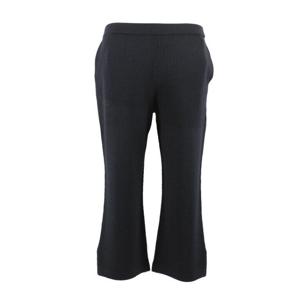 St John Collection Sz 8 x 21 Black Santana Wool Blend Pocket Slit Side Crop Pant
