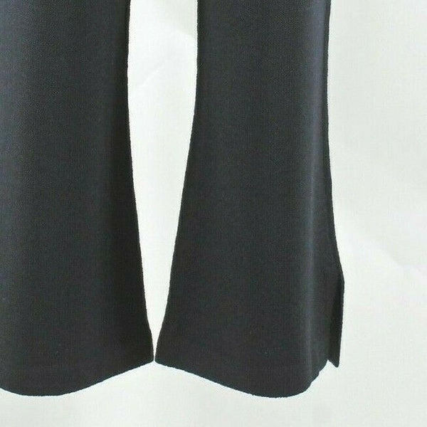 St John Collection Sz 8 x 21 Black Santana Wool Blend Pocket Slit Side Crop Pant