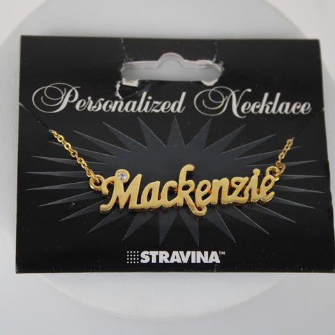 MACKENZIE NEW Name Goldtone Rhinestone Accent 14.5"w4.5" Multi Ring Ext Necklace