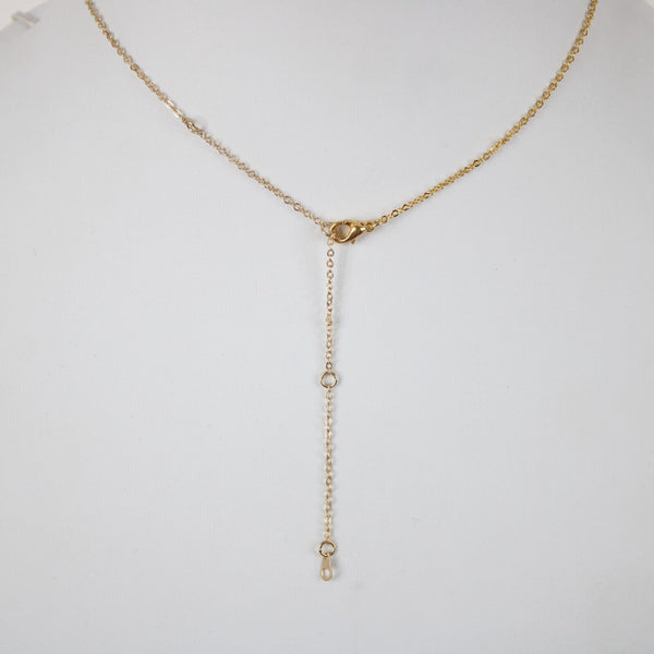 MACKENZIE NEW Name Goldtone Rhinestone Accent 14.5"w4.5" Multi Ring Ext Necklace