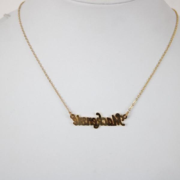 MACKENZIE NEW Name Goldtone Rhinestone Accent 14.5"w4.5" Multi Ring Ext Necklace