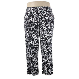 Sutton Studio NEW $79 Sz 16 x 26 Black White Elastic Sides Cotton Lycra Pant