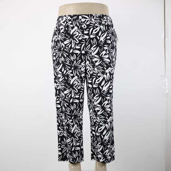 Sutton Studio NEW $79 Sz 16 x 26 Black White Elastic Sides Cotton Lycra Pant