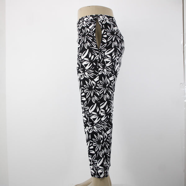 Sutton Studio NEW $79 Sz 16 x 26 Black White Elastic Sides Cotton Lycra Pant