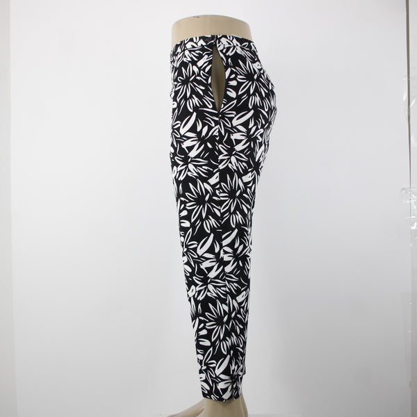 Sutton Studio NEW $79 Sz 16 x 26 Black White Elastic Sides Cotton Lycra Pant