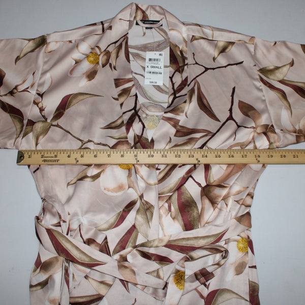 INC NEW $100 Intimates Sz XS Dusty Magnolia Lt Pink Multi Color Poly Robe