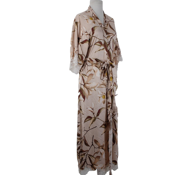 INC NEW $100 Intimates Sz XS Dusty Magnolia Lt Pink Multi Color Poly Robe