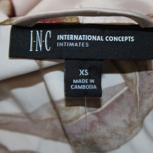 INC NEW $100 Intimates Sz XS Dusty Magnolia Lt Pink Multi Color Poly Robe