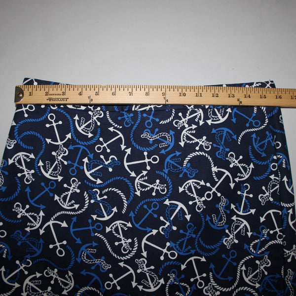 Banana Republic NEW Sz 10 Navy Blue White Anchor Hook Eye Cotton Spandex Skirt
