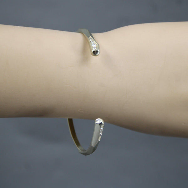 Kendra Scott Goldtone Rhinestones Hammered Cuff Bracelet