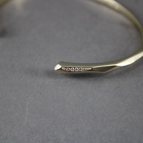 Kendra Scott Goldtone Rhinestones Hammered Cuff Bracelet