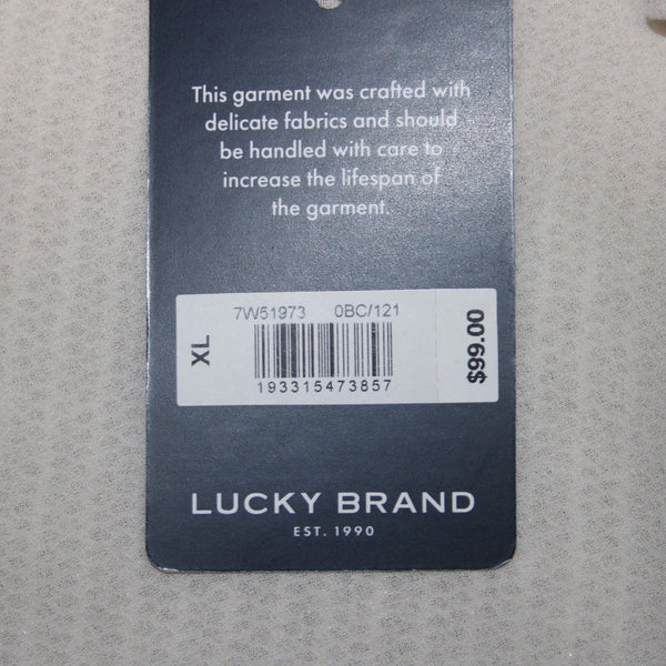 Lucky Brand Top NEW $99 Sz XL Gold Tan White Metallic Layer Linen Polyester Top