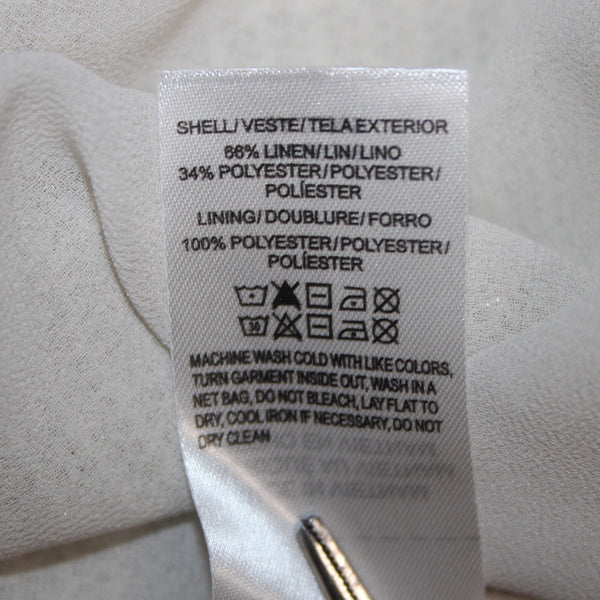 Lucky Brand Top NEW $99 Sz XL Gold Tan White Metallic Layer Linen Polyester Top