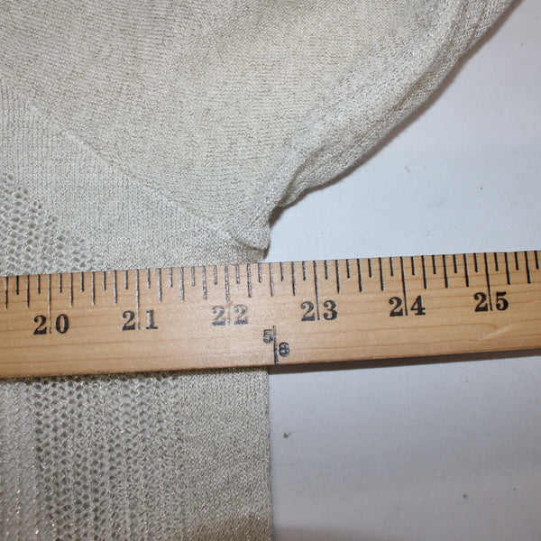 Lucky Brand Top NEW $99 Sz XL Gold Tan White Metallic Layer Linen Polyester Top