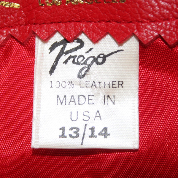 Prego Skirt Vintage Sz 13/14 Red Knee Length Lined Leather AS IS Skirt