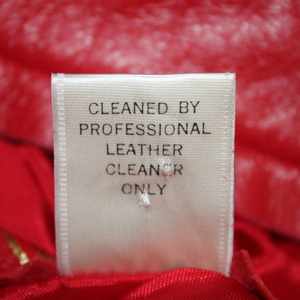 Prego Skirt Vintage Sz 13/14 Red Knee Length Lined Leather AS IS Skirt
