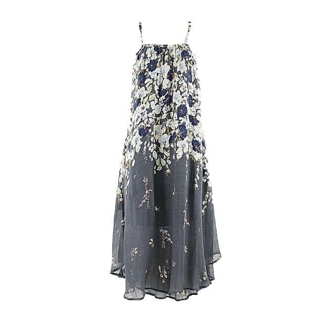 Lilka NEW $148 S Navy Multi Rayon Cotton Lined Lace Detail Romantic Dress