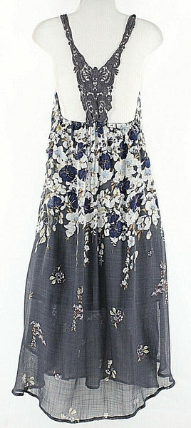 Lilka NEW $148 S Navy Multi Rayon Cotton Lined Lace Detail Romantic Dress
