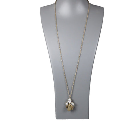 J Crew NEW Goldtone Rhinestones Lobster Closure 30" Ext. 2" Necklace