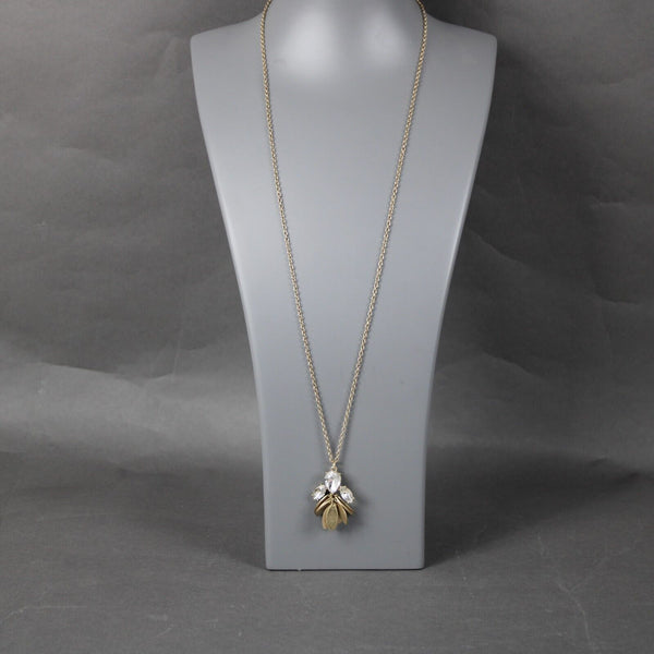 J Crew NEW Goldtone Rhinestones Lobster Closure 30" Ext. 2" Necklace