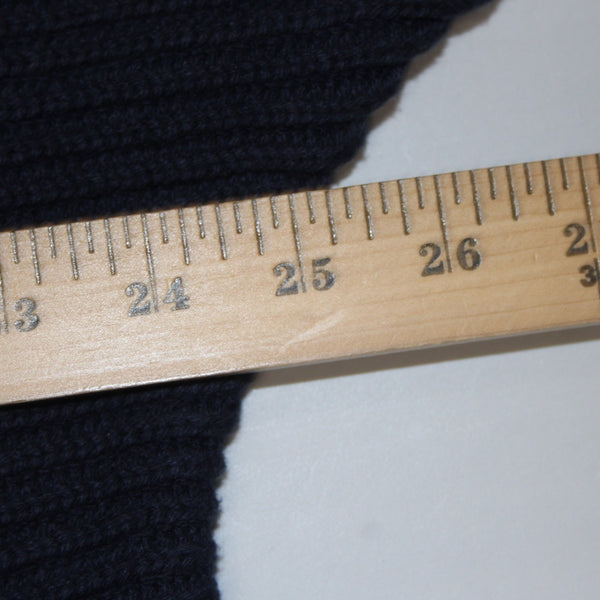 Cabi Sweater Sz XL Blue Ribbed Round Neck Asymmetrical Cotton Acrylic Sweater