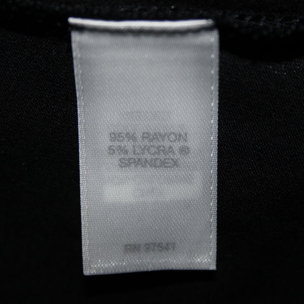 J Jill NEW $69 Sz S Black Roll Tab Sleeve Round Neck Hi Low Rayon Spandex Top
