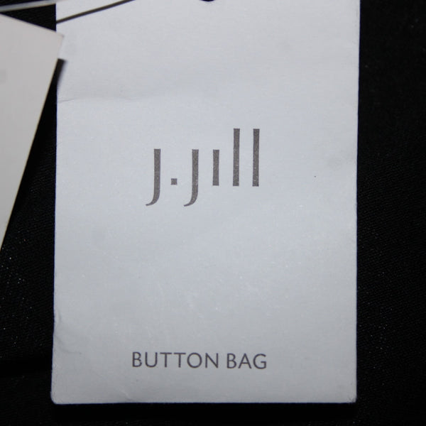 J Jill NEW $69 Sz S Black Roll Tab Sleeve Round Neck Hi Low Rayon Spandex Top