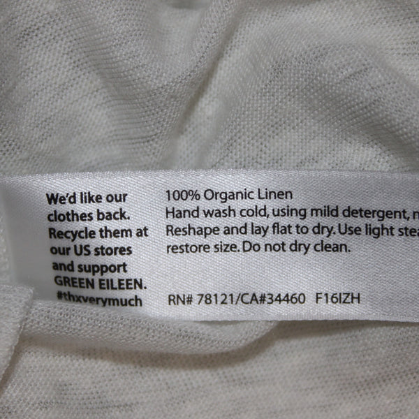 Eileen Fisher Top NEW $55 Sz SP White Silver Metallic 100% Organic Linen